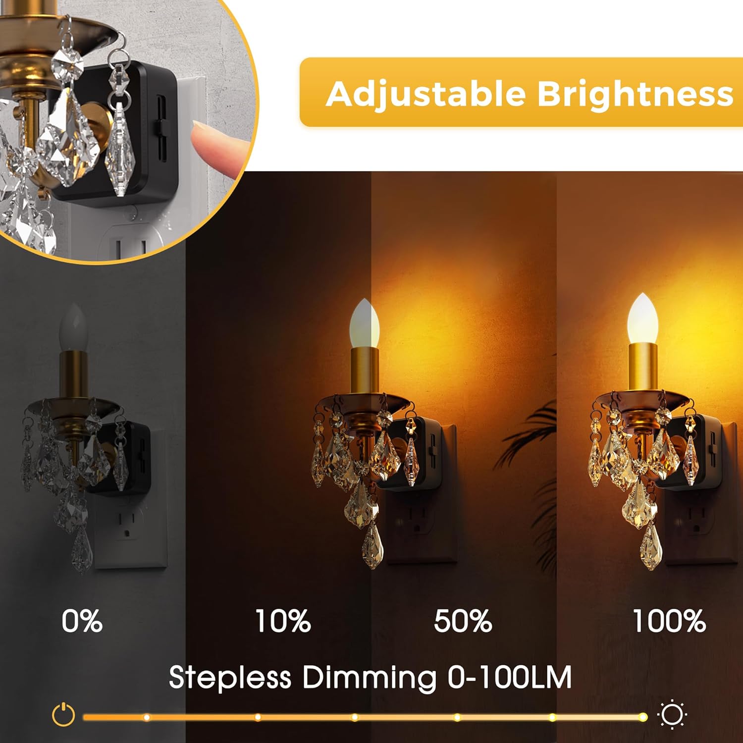 Candle Lamp With Hanging Crystal Decor
