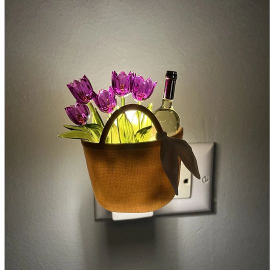 Tulips Basket Night Lamp