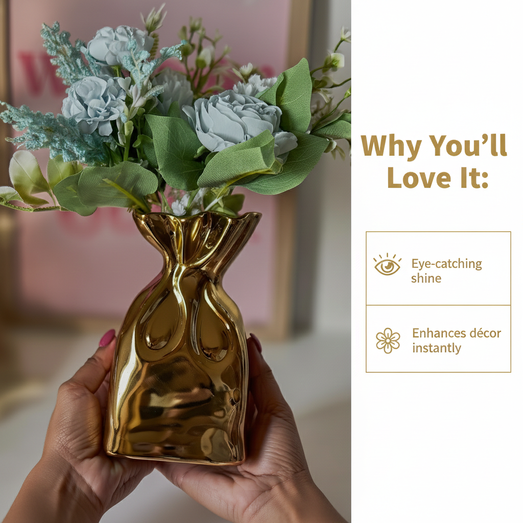 Golden Bag Vase