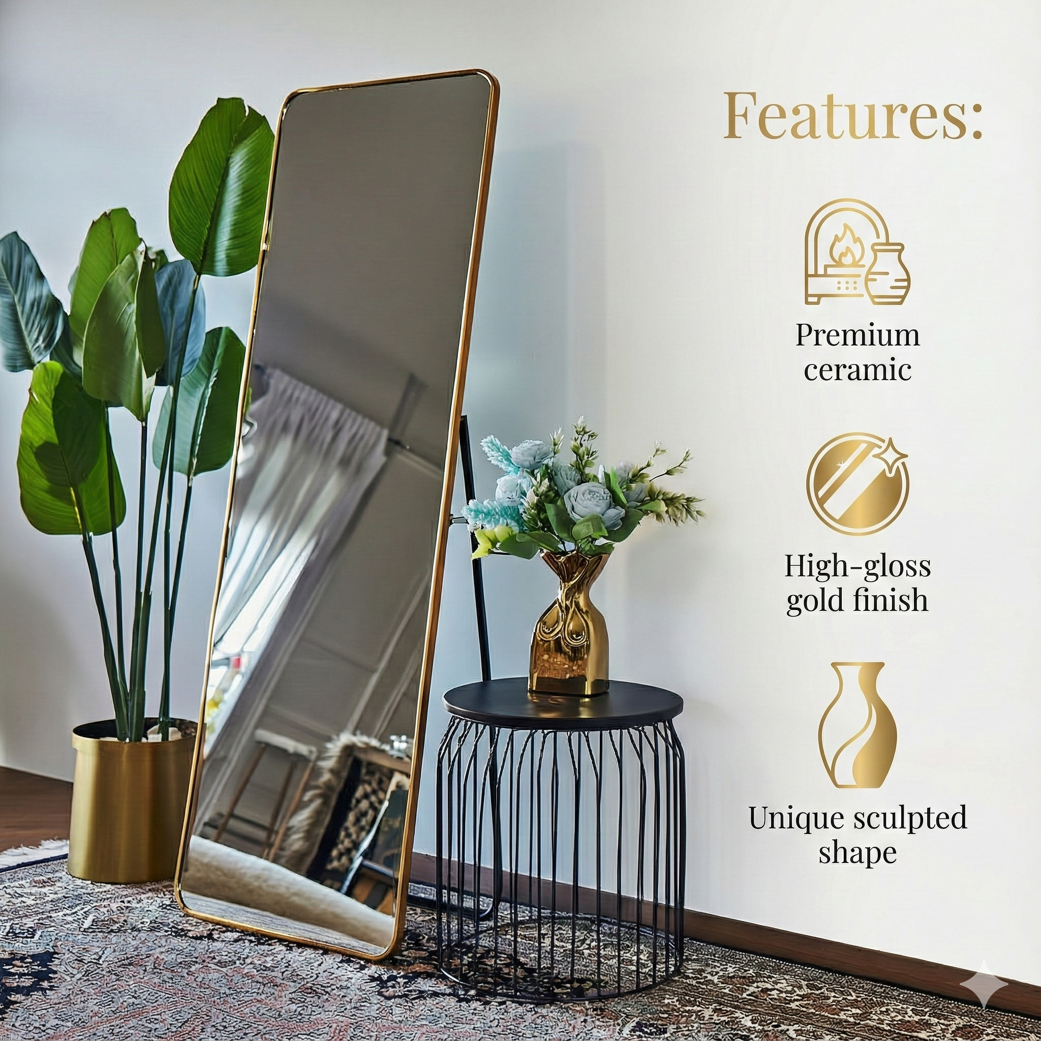 Golden Bag Vase