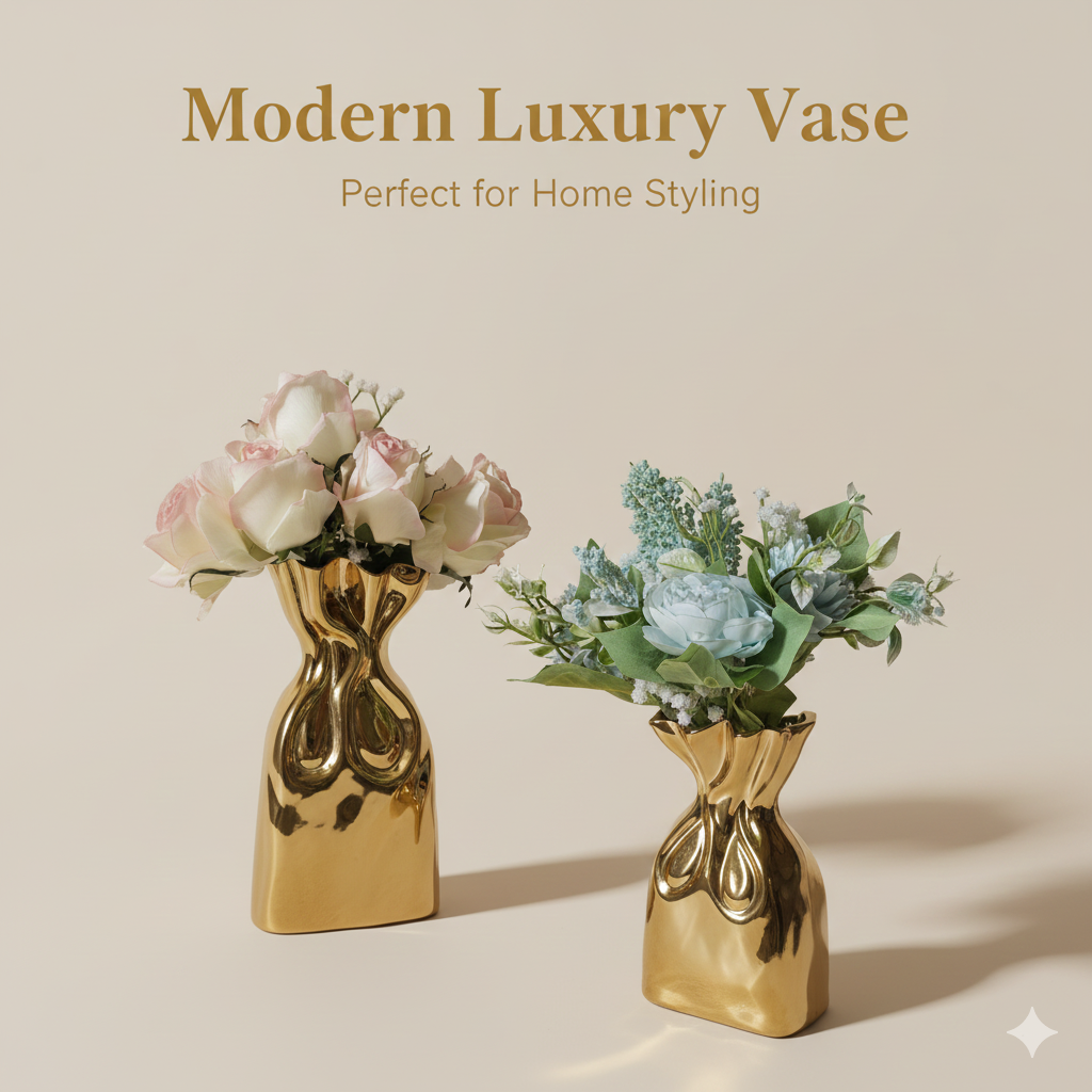 Golden Bag Vase