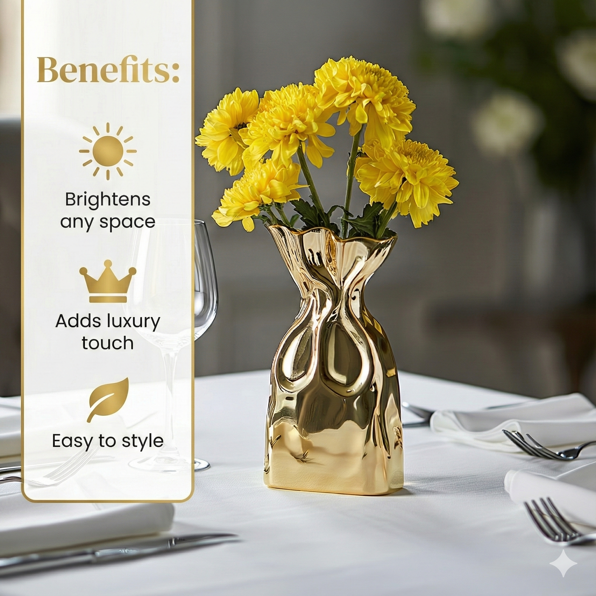 Golden Bag Vase