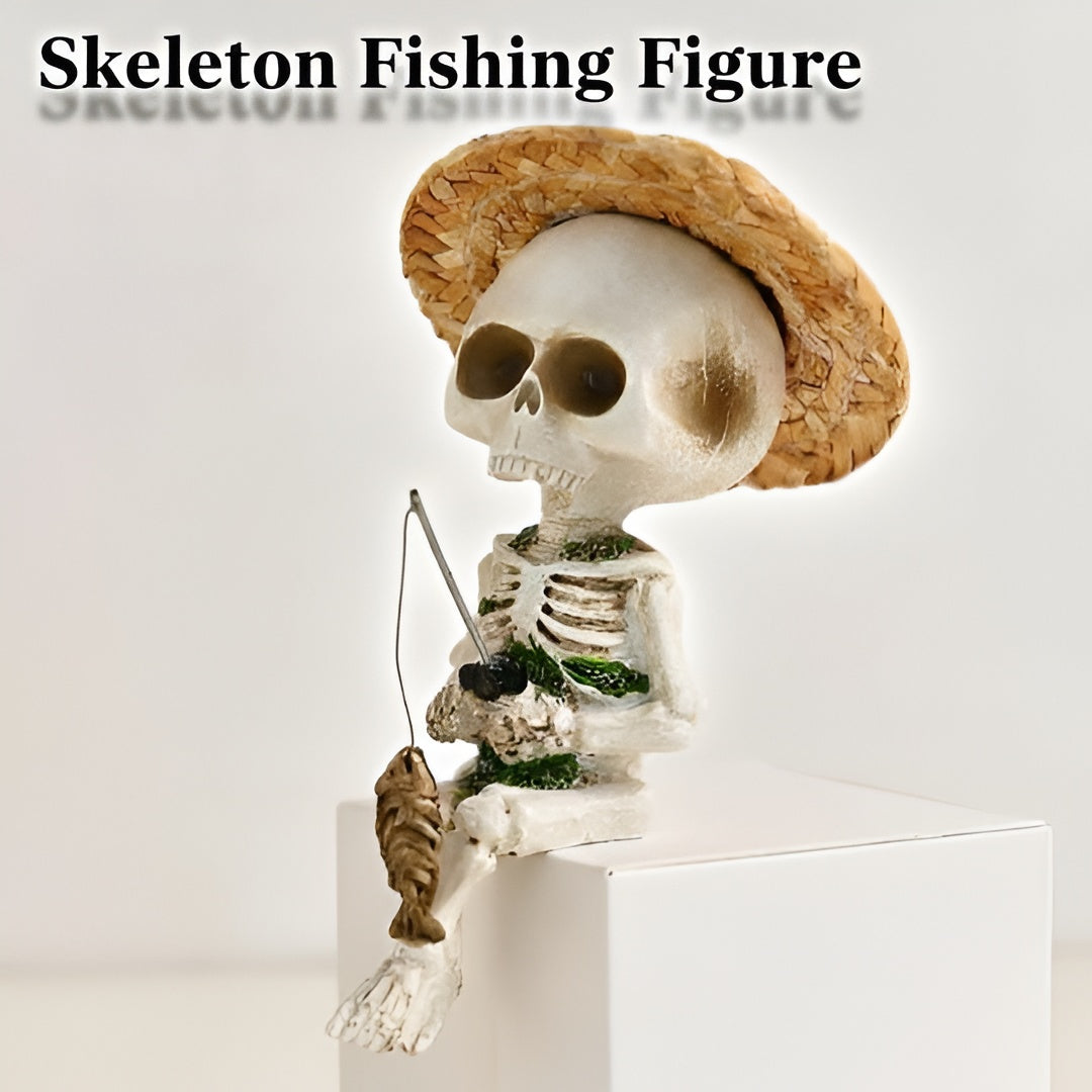 Skeleton Fishing Figure