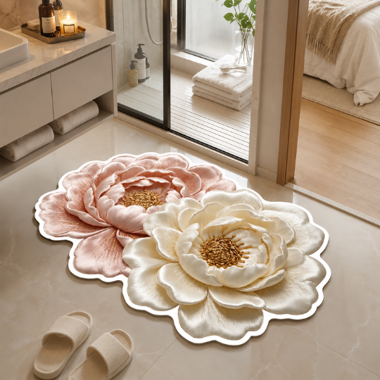 Double Bloom Flower Bath Mat