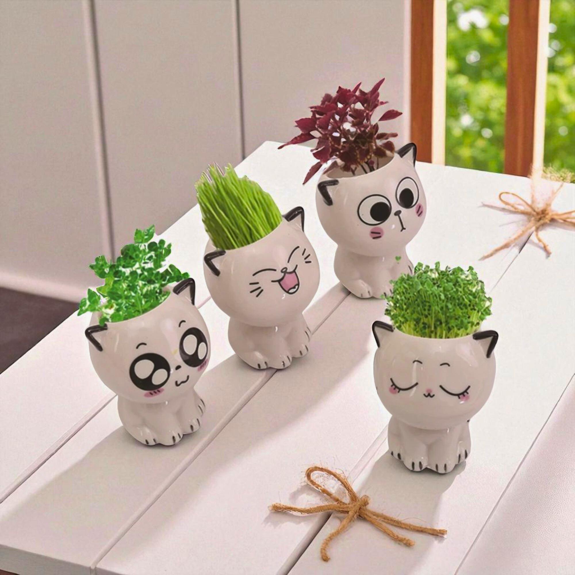 Ceramic Cat Cartoon Planters